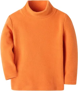 Mud Kingdom Kids Fleece Shirts High Collar Soft Tops Unisex