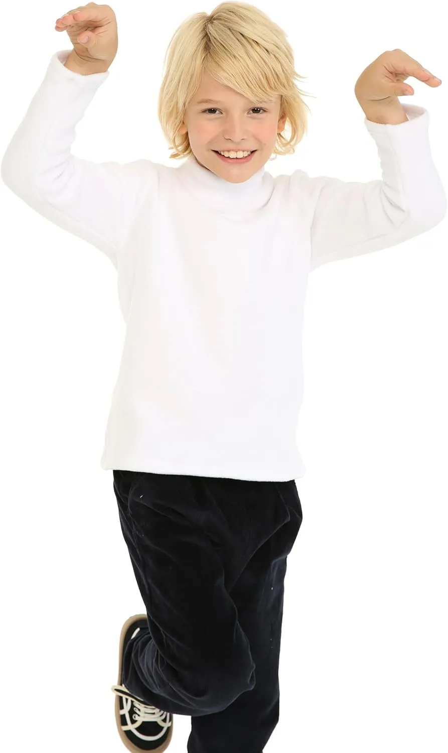 Mud Kingdom Kids Fleece Shirts High Collar Soft Tops Unisex