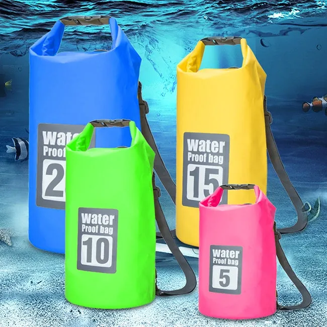 Outdoor Waterproof Dry Dual Shoulder Strap Bag Dry Sack, Capacity: 5L (Dark Blue)