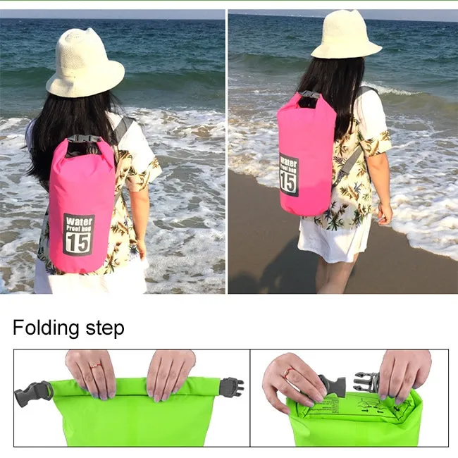 Outdoor Waterproof Dry Dual Shoulder Strap Bag Dry Sack, Capacity: 5L (Dark Blue)