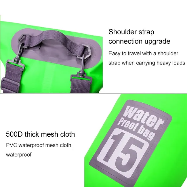 Outdoor Waterproof Dry Dual Shoulder Strap Bag Dry Sack, Capacity: 5L (Dark Blue)