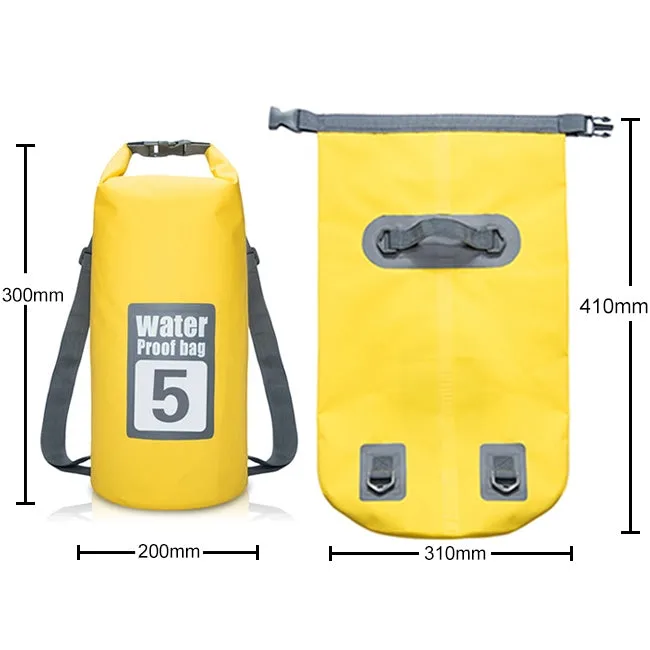 Outdoor Waterproof Dry Dual Shoulder Strap Bag Dry Sack, Capacity: 5L (Dark Blue)