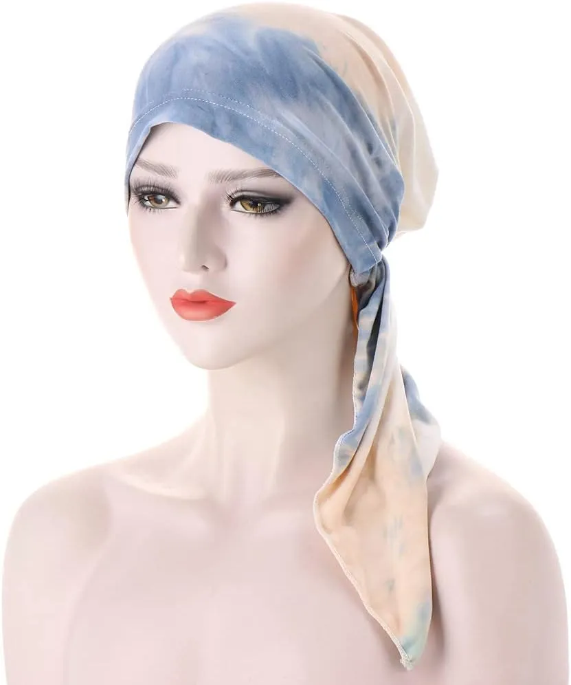 Pre-Tied Bandana Turban Hat Chemo Cancer Headscarf Headwraps Headwear for Women Hair Cover Hat