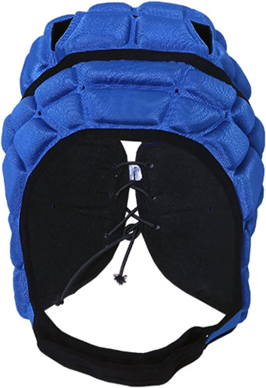 Rugby Helmet Soft Shell Headgear 7v7 Soccer Goalie Foam Padded Head Protector Support Goalkeeper Adjustable Autism Helmet Rugby Flag Football Helmet for Youth Adults