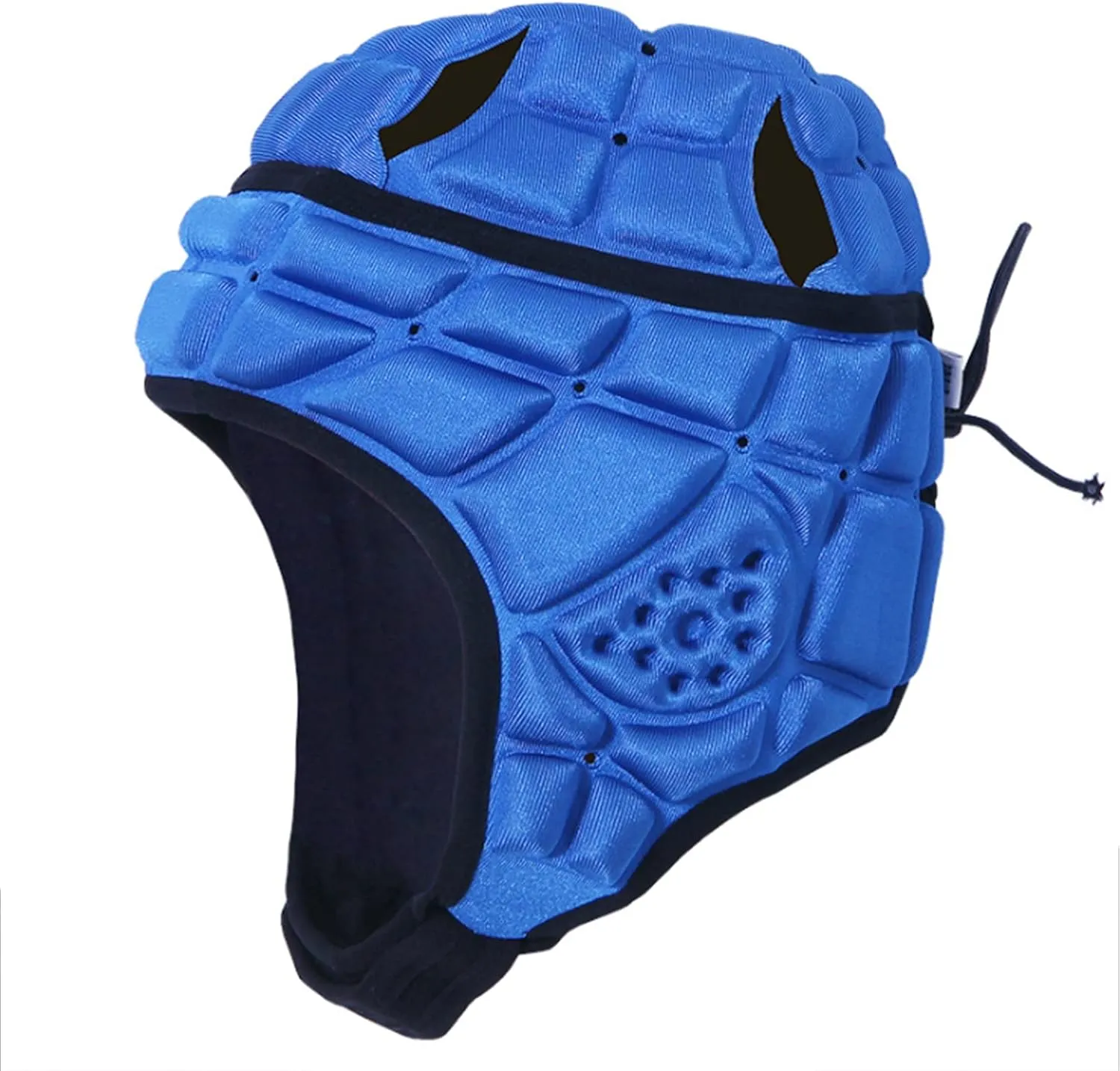 Rugby Helmet Soft Shell Headgear 7v7 Soccer Goalie Foam Padded Head Protector Support Goalkeeper Adjustable Autism Helmet Rugby Flag Football Helmet for Youth Adults