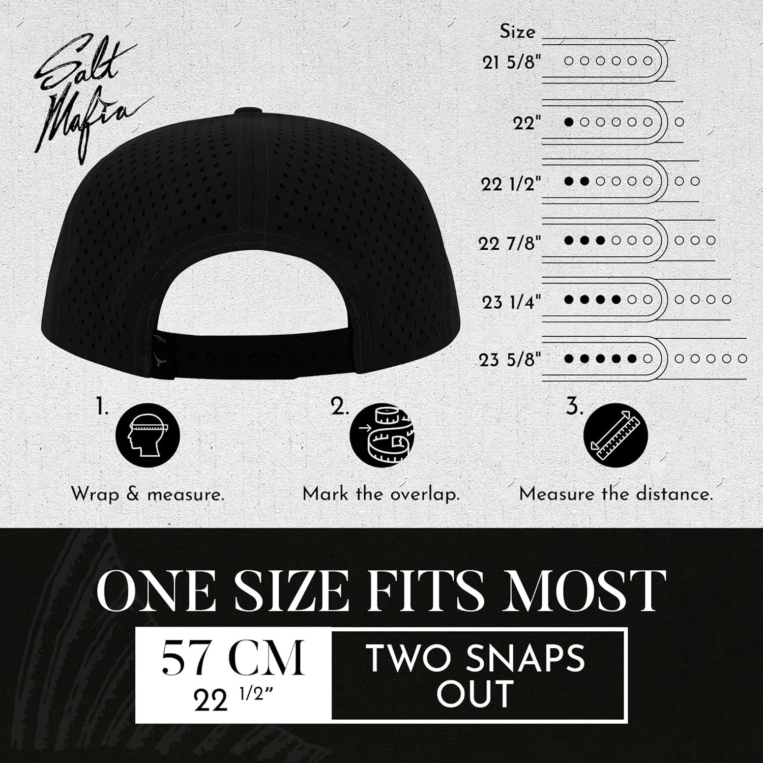 Salt Mafia Flat Brim Waterproof Hats for Men - Performance Snapback Surfer Hat