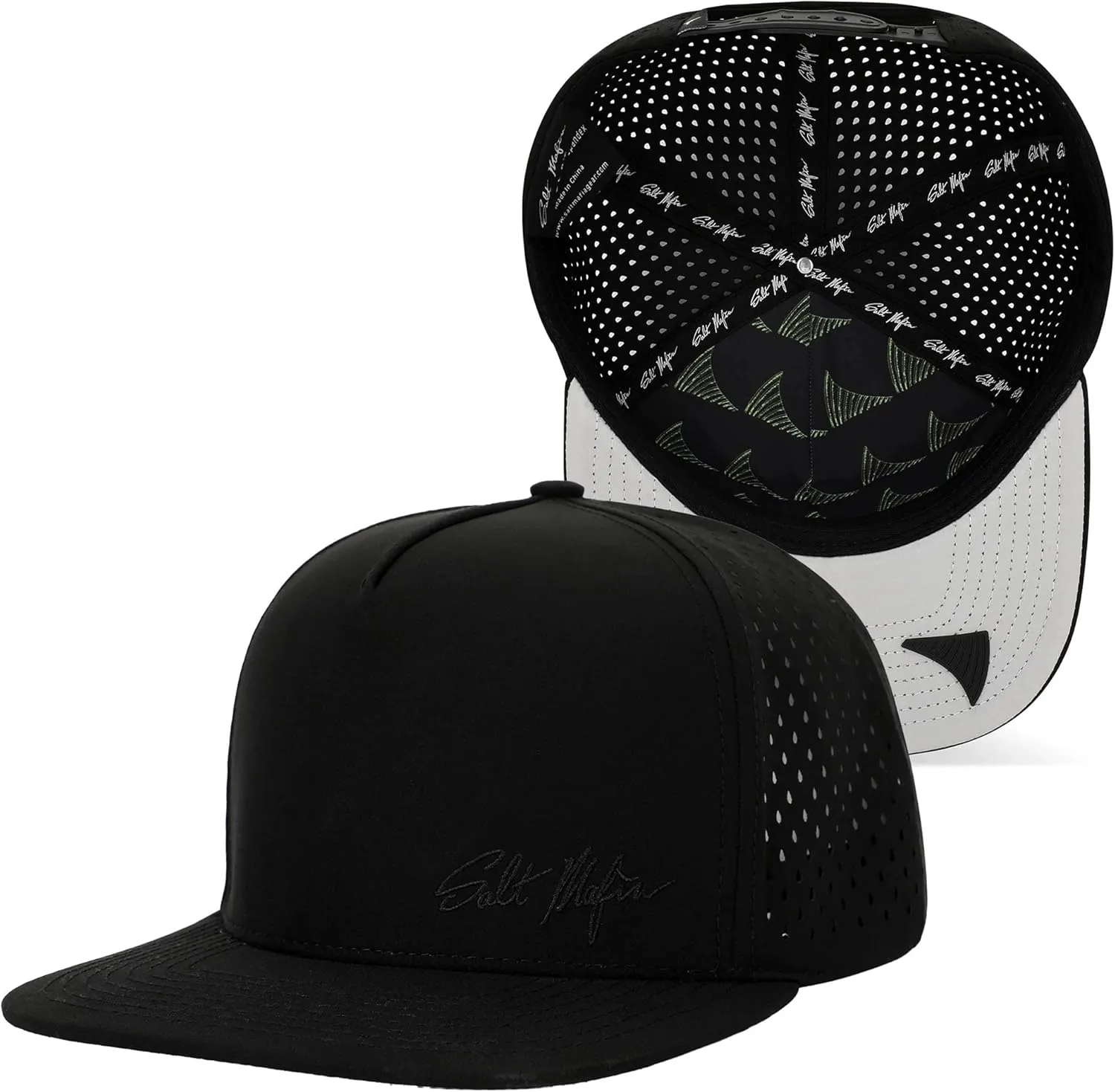 Salt Mafia Flat Brim Waterproof Hats for Men - Performance Snapback Surfer Hat