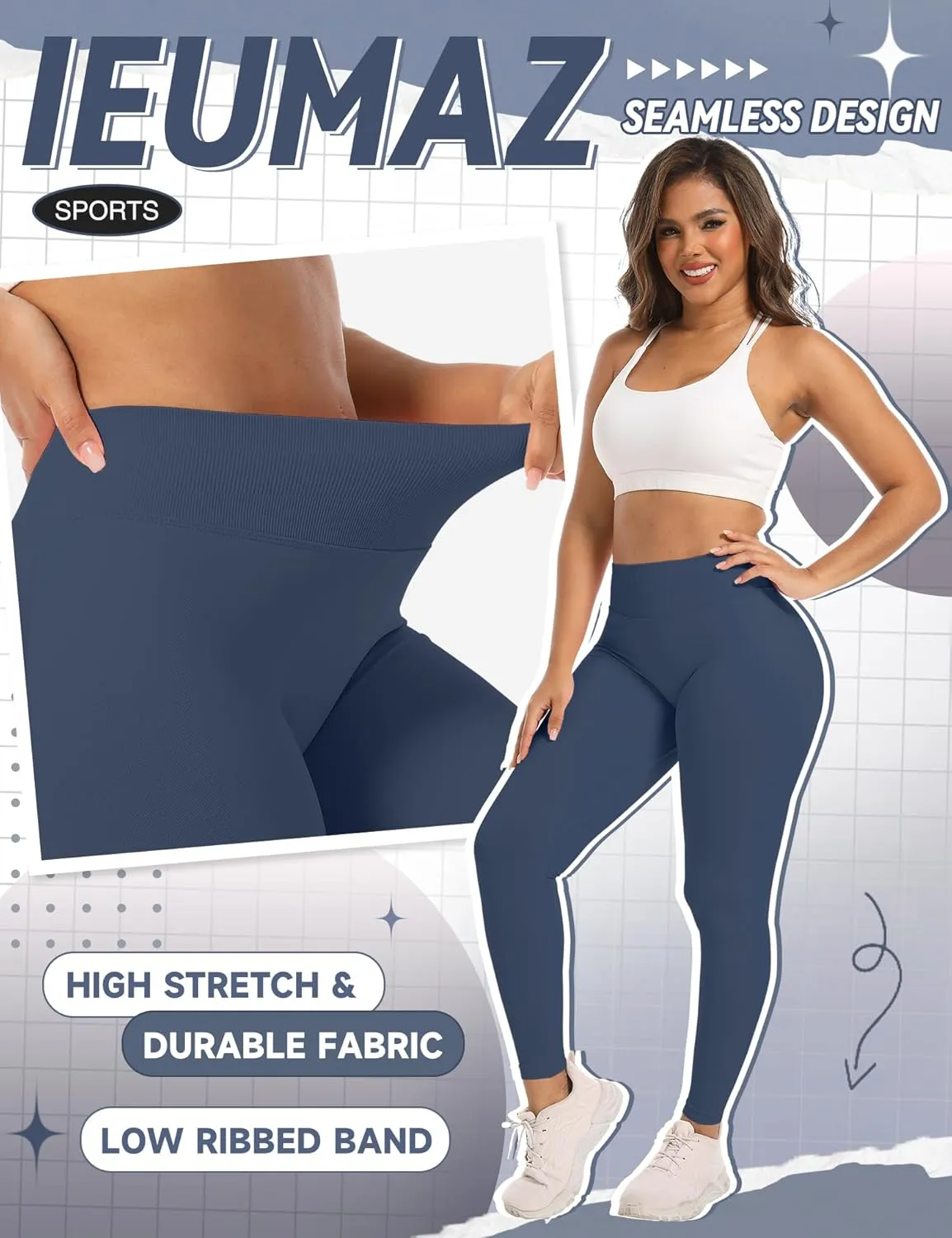 Scrunch Butt Lifting Leggings for Women Impact Gym Seamless Workout Leggings Mid Low Waist Tummy Control Yoga Pants