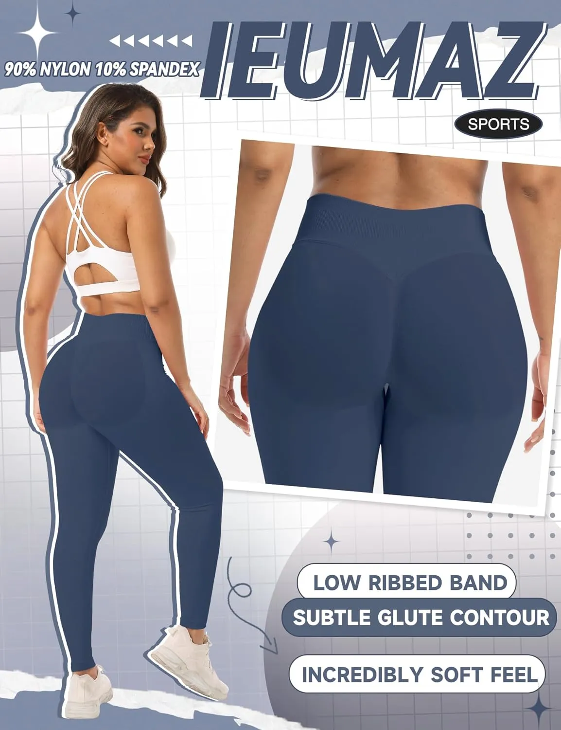 Scrunch Butt Lifting Leggings for Women Impact Gym Seamless Workout Leggings Mid Low Waist Tummy Control Yoga Pants