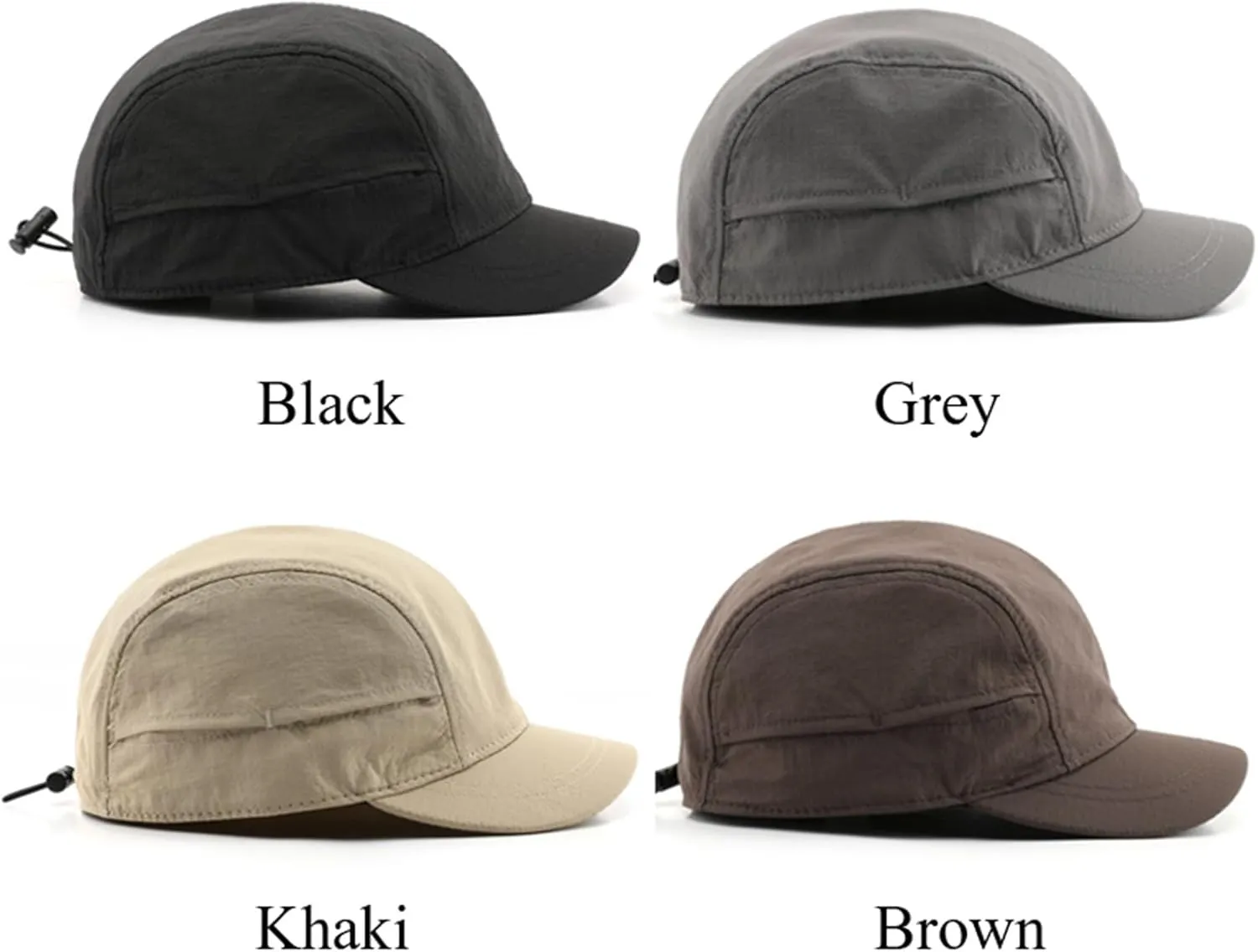 Short Brim Quick-Dry Lightweight Breathable Polyester Baseball Cap Adjustable Drawstring Dad Hat Outdoor Men Women