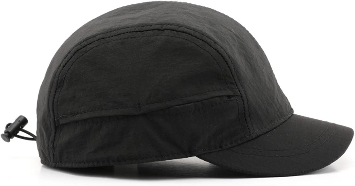 Short Brim Quick-Dry Lightweight Breathable Polyester Baseball Cap Adjustable Drawstring Dad Hat Outdoor Men Women