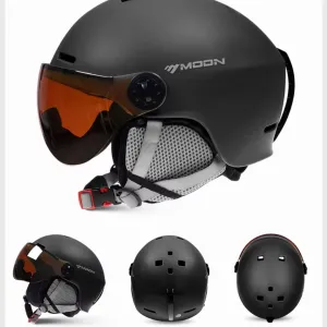 Ski Helmet with Built-In Goggles