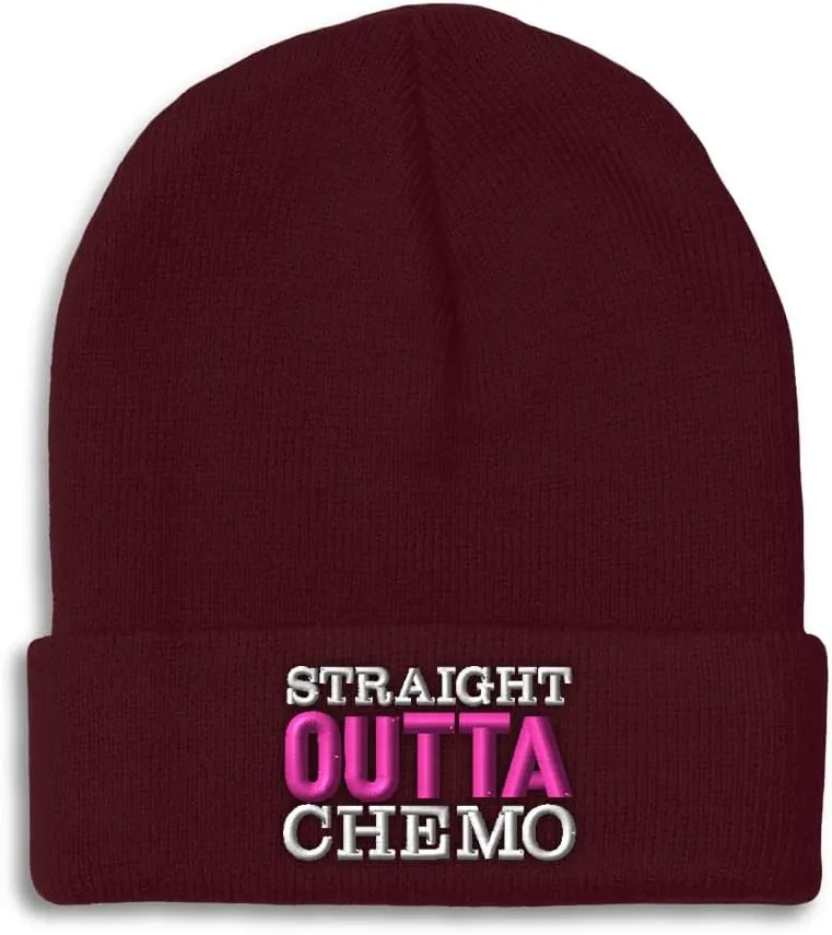 Speedy Pros Beanies for Men Straight Outta Chemo Skull Cap Winter Hats for Women Acrylic 1 Size