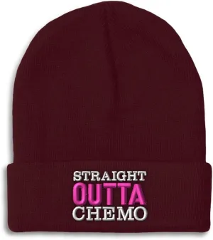 Speedy Pros Beanies for Men Straight Outta Chemo Skull Cap Winter Hats for Women Acrylic 1 Size