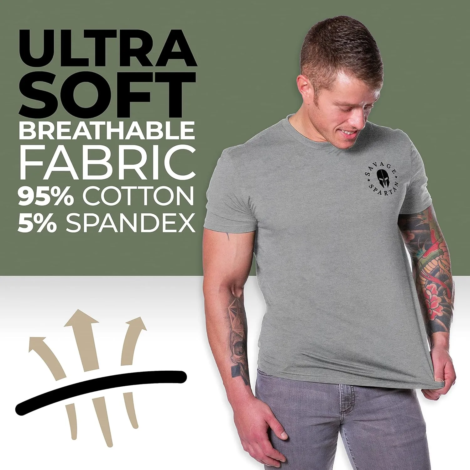 T-Shirt for Men - American Warrior Helmet Athletic Tee