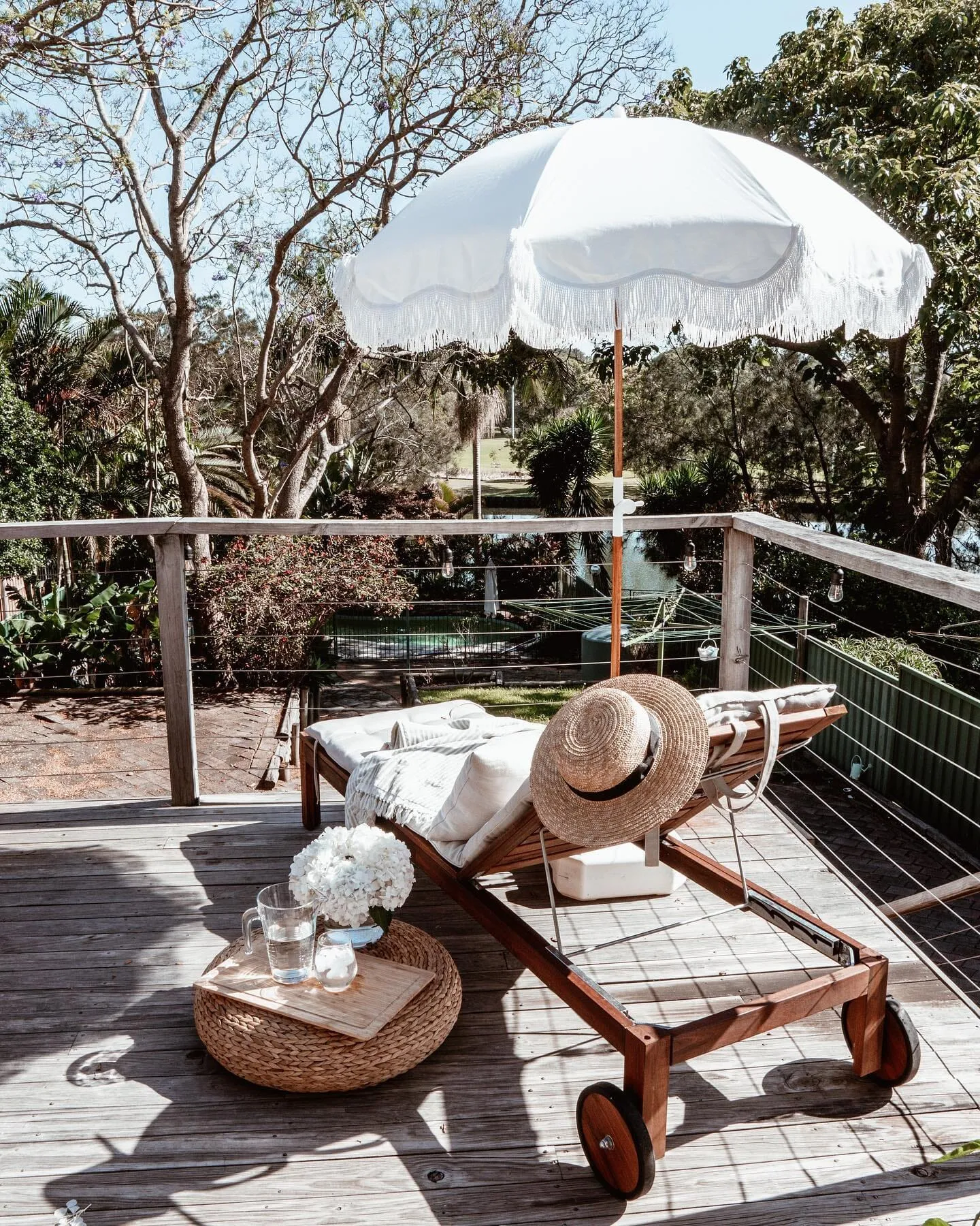 The Holiday Beach Umbrella - Antique White