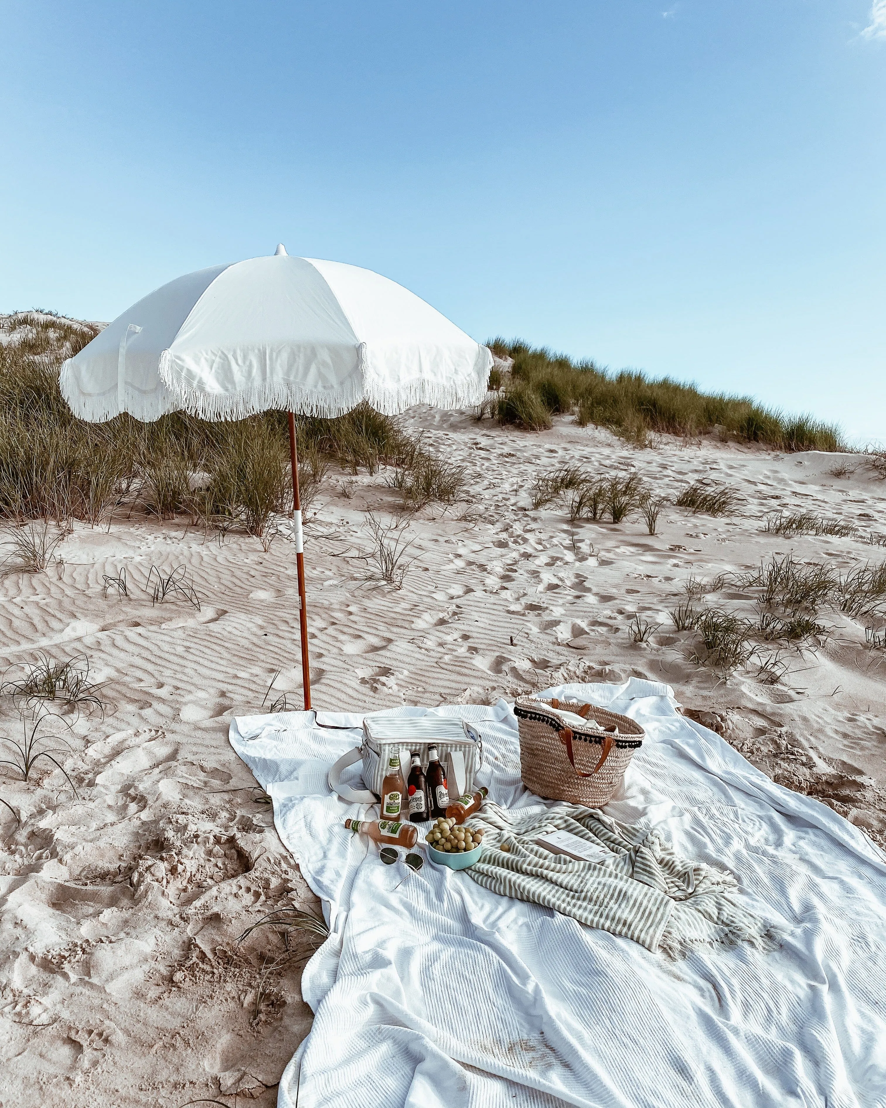 The Holiday Beach Umbrella - Antique White