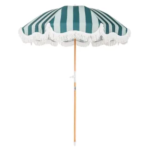 The Holiday Beach Umbrella - Crew Green Stripe