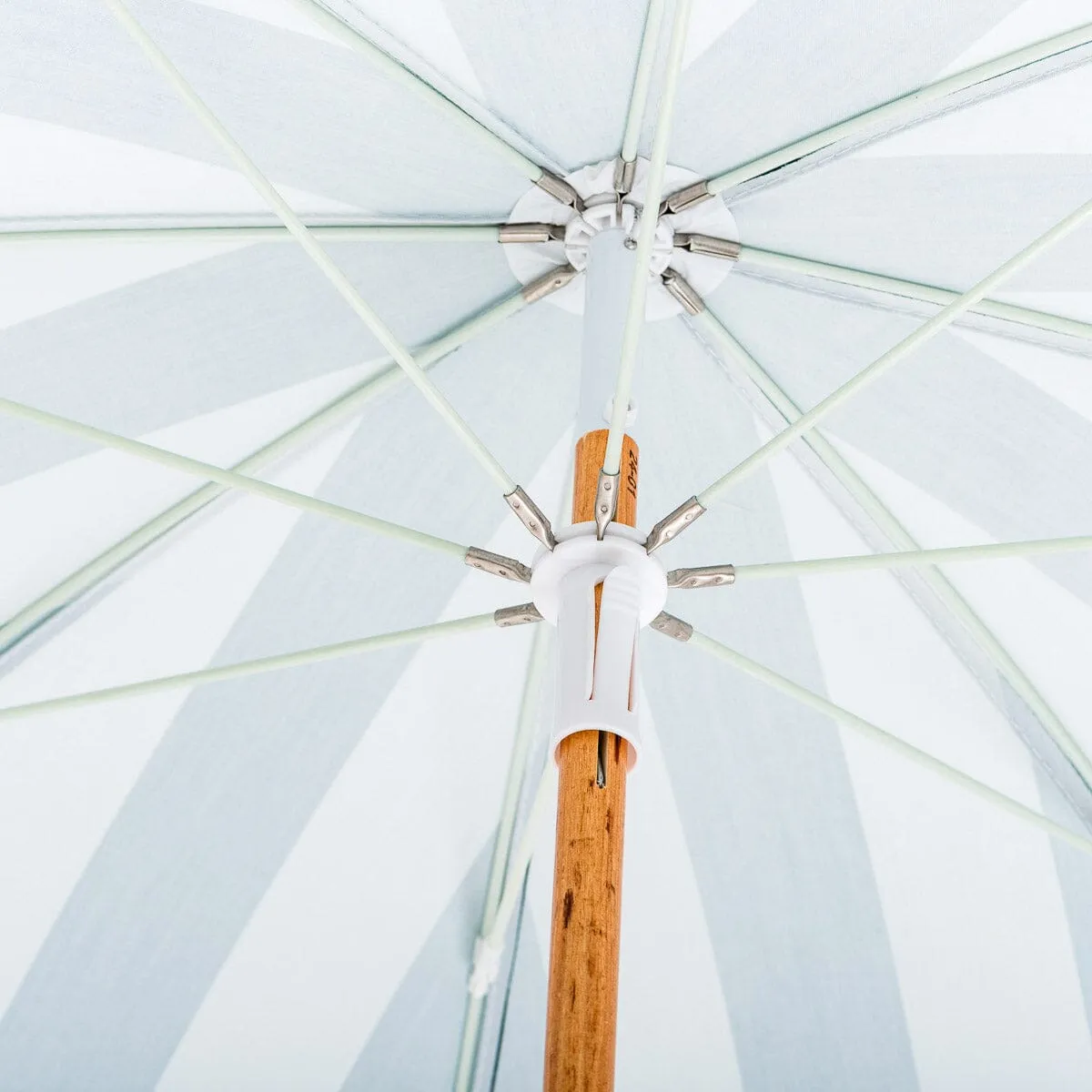 The Holiday Beach Umbrella - Crew Green Stripe