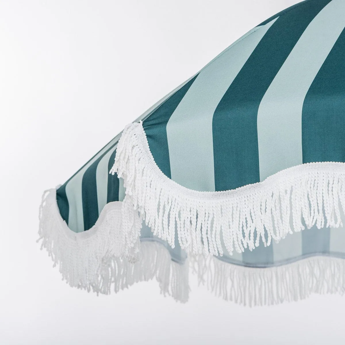 The Holiday Beach Umbrella - Crew Green Stripe