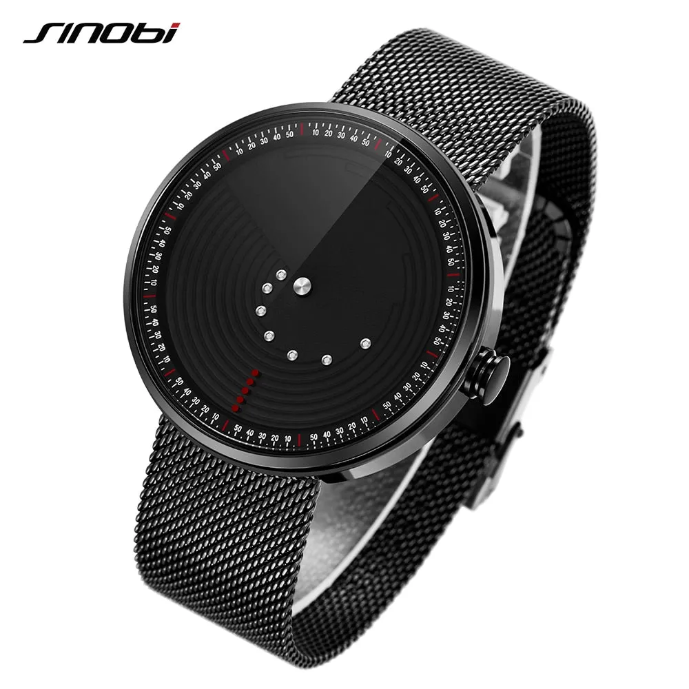 Ultrathin Space-time Creative Watches Luxury Watch Men Waterproof Saat Stainless Steel Mesh Band 2018 Relogio Masculino